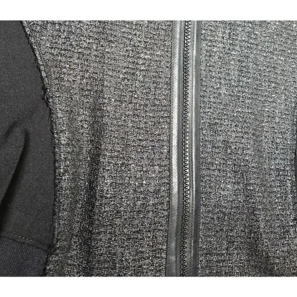 Elie Tahari Sandie Cropped Zip-Front Tweed Jacket MEDIUM MSRP: $398.00 MOTO PUNK - Picture 9 of 11